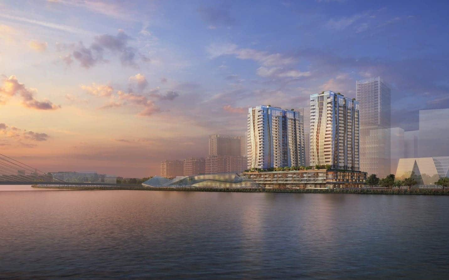 Dự án The Opera Residence với tầm nhìn rộng mở ra sông Sài Gòn.