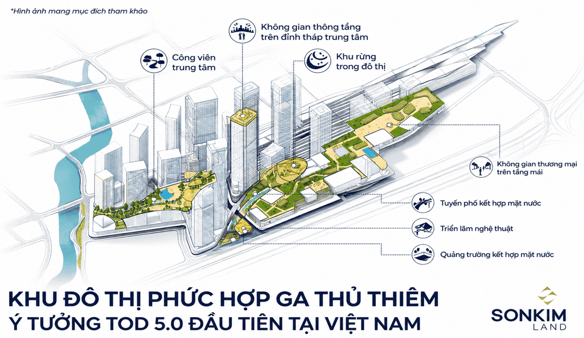Với quy mô diện tích sàn xây dựng khổng lồ lên đến gần chín trăm nghìn mét vuông, kiến trúc đô thị thẳng đứng đột phá kiến tạo không gian sống bền vững và tối ưu hóa tài nguyên.