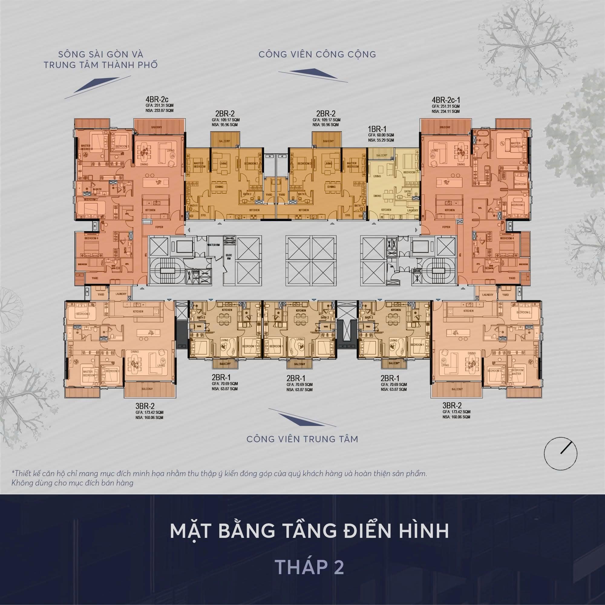 Layout thiết kế điển hình tháp 2, The Megapolis Thủ Thiêm.