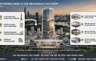 Tòa tháp văn phòng hạng A tại Megapolis Thủ Thiêm sở hữu kiến trúc sang trọng, trang thiết bị thông minh hiện đại, kiến tạo không gian làm việc lý tưởng cho các tập đoàn đa quốc gia toàn cầu.
